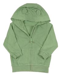 Zelená prepínaci mikina s kapucňou s uškami George