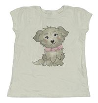 Biele tričko so psem Topolino