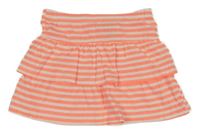 Neónově ružovo-biela pruhovaná bavlnená vrstvená sukňa H&M