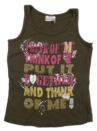 Tmavohnedý top s nápisom CrashOne