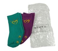 Nové - 2x thermo ponožky se srdcem - fialové + zelené