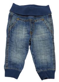 Tmavomodré cuff rifle s úpletovým pasem H&M
