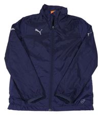 Tmavomodrá šušťáková športová bunda s logom Puma