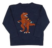 Tmavomodrý sveter s dinosaurom