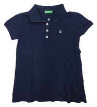 Tmavomodré polo tričko s nášivkou Benetton