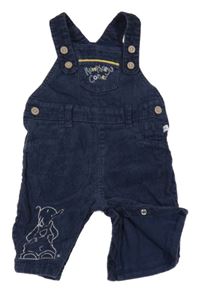 Tmavomodré menšestrové podšité na traké nohavice so slonom Mothercare