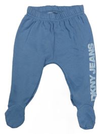 Modré teplákové polodupky s nápisom DKNY