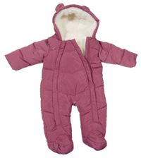 Vínová šusťáková zimní kombinéza s kapucí Matalan