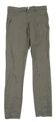 Šedé plátěné skinny kalhoty s prošoupáním Denim Co.
