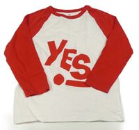 Bielo-červené tričko s nápisom H&M