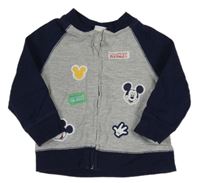 Sivo-tmavomodrá prepínaci mikina s Mickeym Disney
