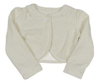 Biele mikinové prepínaci bolerko s čipkou