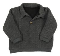 Tmavosivá vzorovaná mikina s golierikom George