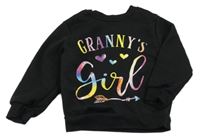 Čierna mikina s farebným nápisom