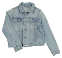 Svetlomodrá crop rifľová bunda alive