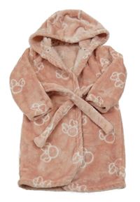 Růžový chlupatý župan s Minnie a kapucí George