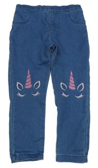 Modré džegíny s jednorožcami F&F