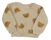 Pudrová huňatá mikina s medveďmi M&S