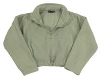 Zelená crop fleecová mikina Primark