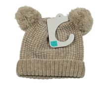 Nové - svetlohnedá žinylková čapica s bambulemi F&F