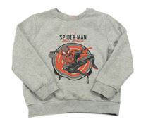 Sivá melírovaná mikina so Spidermanem marvel