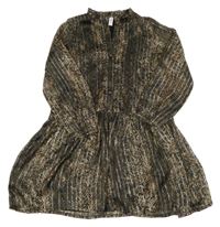 Hnědo-černé vzorované lehké šaty VERO MODA 