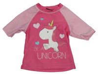 Růžové UV tričko s jednorožcem