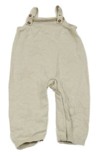 Světlebéžové laclové úpletové tepláky Tu