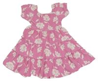 Ružovo-biele kvetované šaty Peacocks