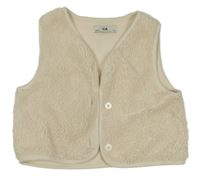 Smotanová huňatá podšitá prepínaci vesta C&A