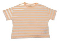 Bielo-oranžové pruhované crop tričko M&S