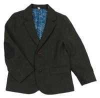 Tmavozelené vzorované vlnené sako M&S