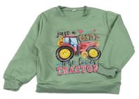 Zelená mikina s traktorom