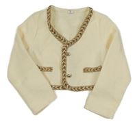 Smetanovo-béžové žinylkové podšité bolerko s copánkem Shein