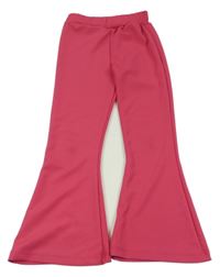 Fuchsiové žebrované flare legíny 