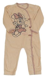 Meruňkový plyšový overal s Minnie Disney