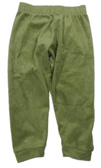 Zelené plyšové ľahké tepláky Lupilu