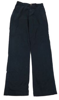 Tmavomodré plátěné chino kalhoty Next