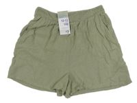 Nové - Khaki lněné kraťasy Primark