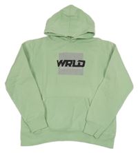 Mintová mikina s potlačou a kapucňou H&M