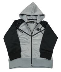 Sivo-čierna prepínaci mikina s kapucňou