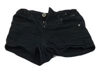 Čierne teplákové rifľové kraťasy