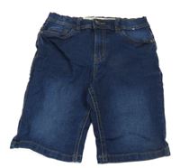 Tmavomodré teplákové riflové kraťasy Denim Co.