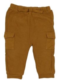 Okrové cargo tepláky Tu