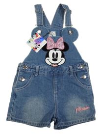 Nové - Modré riflové laclové kraťasy s Minnie Primark