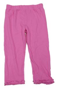 Ružové crop legíny s volánikmi Kids