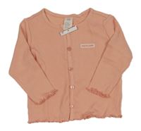 Nové - Růžové žebrované propínací triko H&M