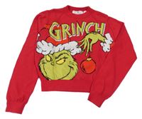 Červený crop sveter s Grinchem H&M