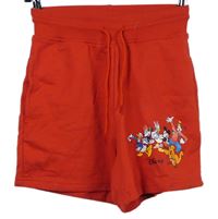 Dámské červené teplákové kraťasy s Mickeym a kamarády Primark 