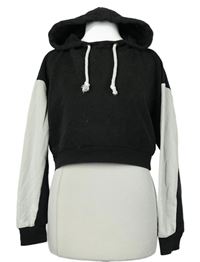Dámská černo-šedá crop mikina s kapucí Primark 